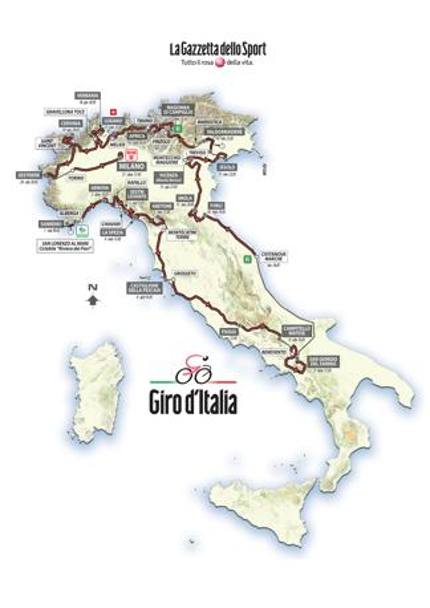 La planimetria del 98esimo Giro d&#39;Italia
